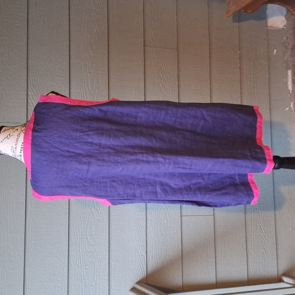 Sigrid Olsen Linen Sleeveless Mini Dress Size XL Purple & Pink - Picture 5 of 10